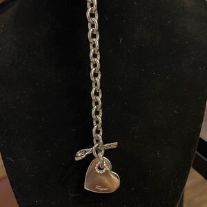 Salvatore Ferragamo silver heart chunky bracelet